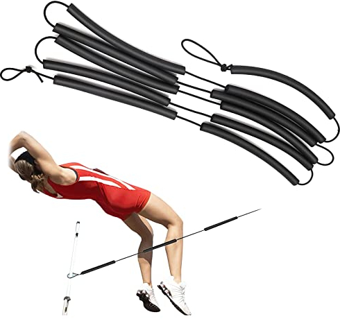Hochsprung Elastische Querstange, 2.5m/8.2ft Hochsprung Elastische Bungee Cord Hochsprung Bungee Seil, Track and Field High Jumping Trainingsgeräte, für Anfänger Männer Frauen Athleten, Schwarz