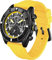 findtime Gelb Herrenuhren Chronographen Sport Herren Uhr Analog Quarz Armbanduhr Silikon Watch für Männer Racer Deisgn Military Style