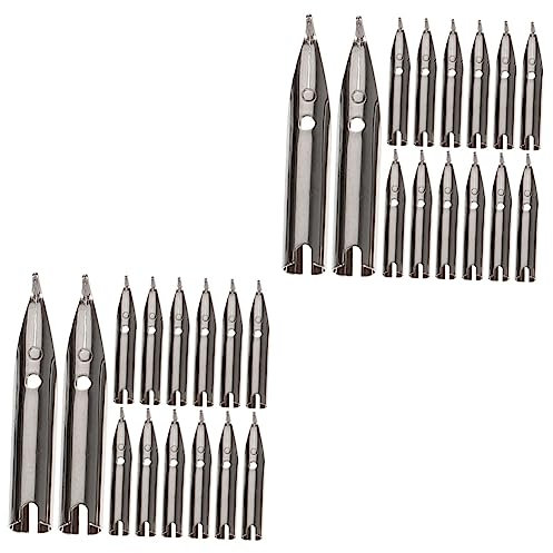 STOBOK Zeichenfedern 30 Stk Schreibfeder Glasstift Extra Feine Spitze Tauchstift Aus Glas Kalligrafie-kits Für Anfänger Kalligraphie-stiftspitzen Füller Manga-spitzen Tinte Metall Ersatzteil Student