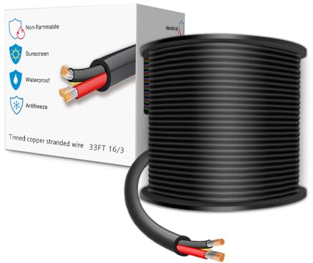 LEADTOPS 10M 16 Calibro 16/3 3 Cavo Elettrico a 3 PIN 3x1,3mm² per Luce a LED, Automobile, Equazione Della Barca