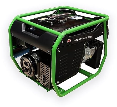 WEBER ENERGY Notstromaggregat Stromerzeuger Stromgenerator Notstrom Voltmeter Benzinmotor, 4-Takt, 1 Zylinder, luftgekühlt, 2x230/1x400 Anschlüsse, leise und kraftvoll, Start-up manuell (WEBER 8500)