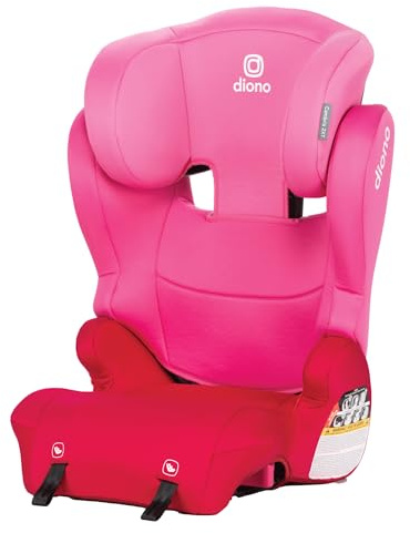 Diono Cambria 2XT XL, double connecteurs à loquet, siège rehausseur 2 en 1, rehausseur à dossier haut vers dossier nu, avec espace et espace pour grandir, 8 ans 1 siège rehausseur, rose barbe à papa