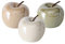 Seaside No.64 - Deko-Äpfel Perly Ø 8cm - Set, 3 verschiedenen Farben - elegant aus Keramik, Hingucker für Tischdeko - auffälliges Deko-Obst, Sideboard-Arrangement - (beige, grün, weiß)
