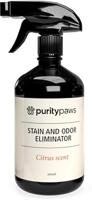 Purity Paws Pet Stain & Odour Remover – Powerful Pet Urine, Feces & Odour Eliminator, Fast-Acting Citrus-Based Cleaner for Carpets, Upholstery & Hard Surfaces, 500ml