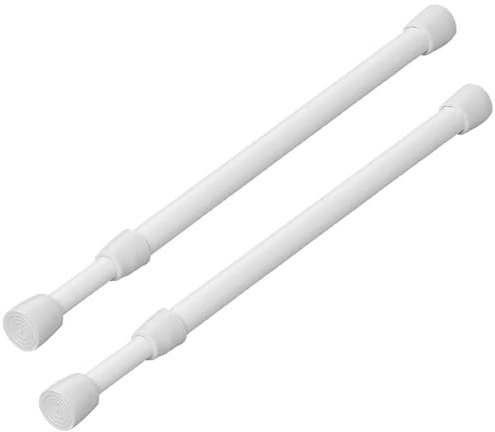 Preiswert&Gut 2 x Aluminium Klemmstange für Wohnmobile und Küchen – Verstellbar, ausziehbar von 25,5–43 cm, perfekt für Schränke und Kühlschränke ohne Bohren