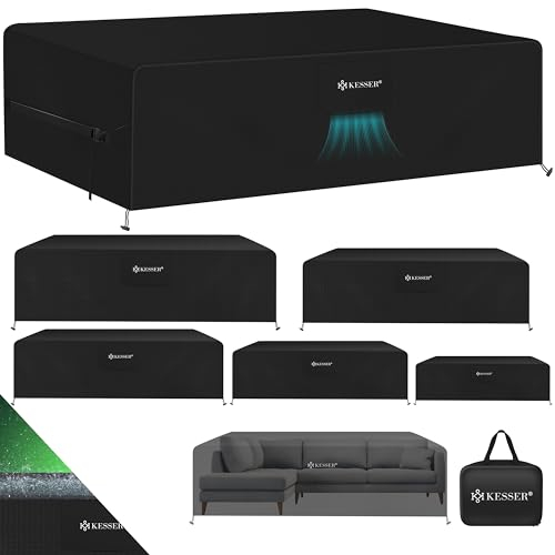 KESSER® Gartenmöbel Abdeckung 130cm x 79cm x 71cm | Abdeckplane winddicht winterfest wasserdicht für Gartentische 420D Oxford Schutzhülle für Terrassenmöbel | UV- & Regenschutz mit Belüftungsöffnung