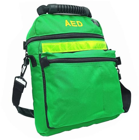 Jipemtra First Aid Bag AED Medical 1st Aid Empty Rescue Defibrillator First Responder Outdoor Bags for Emergency Critical Healthcare Protection (Green)