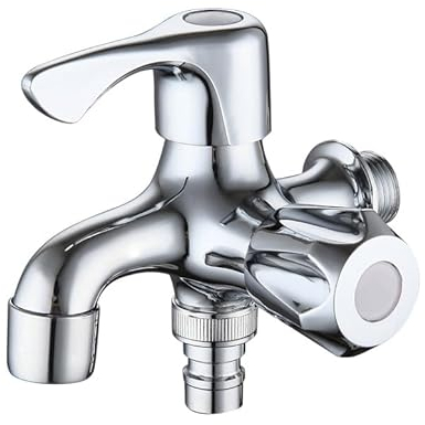 Rubinetto Lavastoviglie Doppio Attacco Rubinetto Per Lavatrice Doppio Rubinetto Monocomando Doppia Canna In Ottone valvola Laterale cromo