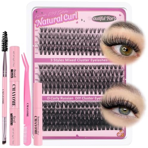 OWill Kit Faux Cils,Cils extension de cils professionnel 300Pcs,Kit extension cils 50D+40D+30D D Curl 10-18mm,Faux cils individuel avec lash bond and remover,Faux Cils Naturel Kit Cils à Cils