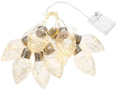 Amosfun 1 Set String Light Bulb String Lights Decor Battery Light Bulb Battery Bulbs Bulb Shape Light Ornament Lamp Adornment LED Bulbs LED Light Bulb Chandelier Light Bulbs White Plastic