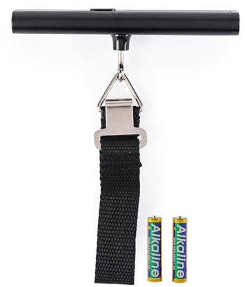 Salter SA00640BFEU12 Aluminium Luggage Scale – Digital Weight Scale for Travel, Compact Suitcase Weigher, 50kg Capacity, Easy Grip Handle, Tare Function, Portable, Save On Excess Baggage Charges