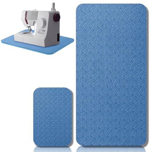 2 Stück Nähmaschinen-Dämpfungsmatte, Pedal-Nähmatte, reduziert Vibrationen, Lärm, rutschfestes Maschinenzubehör zum Quilten (43,2 x 91,4 cm und 22,9 x 35,6 cm, Blau)