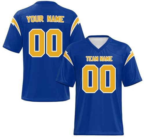 Yunshenla Personnalisé Maillot de Football Américain T Shirt Sport Maillot Rugby Personnalisable avec Nom et Numéro Homme Femme Enfant Tshirts Equipe de France T-Shirts Personnalisé(#28)