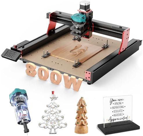 Twotrees TTC450 Pro 800W Trimmer Kit Wood Trimmer Router 4 Ejes CNC Router CNC Área de trabajo 460 x 460 x 80 mm para grabado, corte de MDF, acrílico, madera maciza Nylon