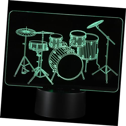 Angoily 3d Illusion Nachtlicht Drum Kit Touch Kinder Nachtlampe 7- Für Schlafzimmer