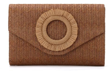 Freiesoldaten Pochettes en Paille Tressée pour Femmes Plage d'été Sac de Soirée pour la Fête le Désherbage et les Vacances