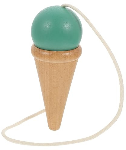 BRIGHTFUFU Kendama Geschicklichkeitsspielzeug Kinder Interaktives Handkoordiniertes Spielzeug Verschleißfestes Holz Mit Schnur Buntes Kinderspiel Für Konzentration Und Motorik