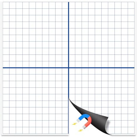 Magnetic Dry Erase Grid, 26x26 - Reusable XY Coordinate Graph Board for Math Graphing, Classroom & Homeschool Learning, Write-On & Wipe-Off, Ideal for Students & Educators