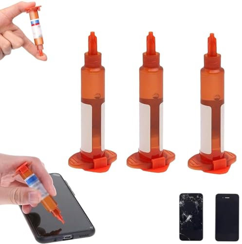 Fix Crackeds Cell Phone Screen Glue, for Crackeds Phone Screen Repairs, Liquid Optical Clear Adhesives, Fast-Drying Glass Repairs Glue, Fix Screen & Frame Warping, for Smartphone (3pcs)