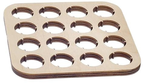 Bottle Cover Display, Square Beer Cap Board, 16-Slot Wooden Lid Storage Tray, Decorative Collectible, Compact Ideal for Home, Birthday, Living Room, Organize Memories and Desk Use