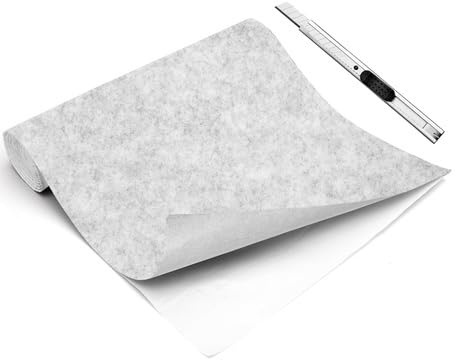 Tutamaz Filz selbstklebend Hellgrau 2 mm, 40 x 220 cm, Klebefilz, Klebevlies, Filzgleiter, Filzrolle, Vlies Selbstklebend, Filzstoff für Möbel und Bodenschutz, DIY Basteln und Innenverkleidung