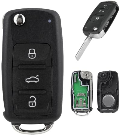 For VW Remote Car Key Fob 3 Buttons ID48Chip 433MHZ Replacement for Volkswagen VW Passat Golf Jetta Tiguan Beetle Polo Caddy Scirocco Transporter T5 Seat Altea Leon-5K0837202AD