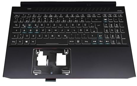 Acer 6B.Q7XN2.014 Original Tastatur inkl. Topcase DE (deutsch) schwarz/weiß/schwarz mit Backlight (Anschlusskabel 29mm) für Helios 300 PH315-53