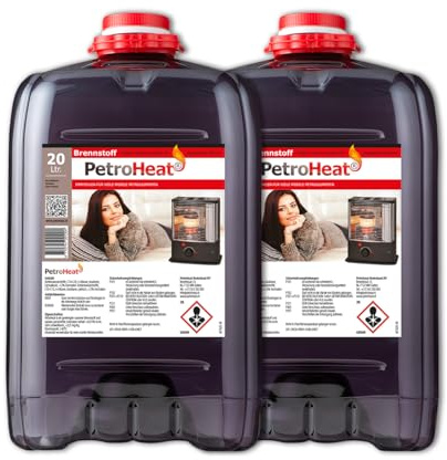 Petroleum 2x 20l geruchsarm für Petroleumofen Heizofen Heizer Lampen Öllampe Heizgeräte Kamin Dochtbrenner Camping Werkstatt