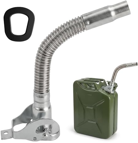 1 Beccuccio Tanica, Beccuccio Flessibile Acciaio Inox 30 cm 5/10/20 L | AcciaioInox,Flessibile30cm,PerTaniche5/10/20L,Antiperdita,FlussoRegolare,Antischizzi,PerAuto&Moto&Barca