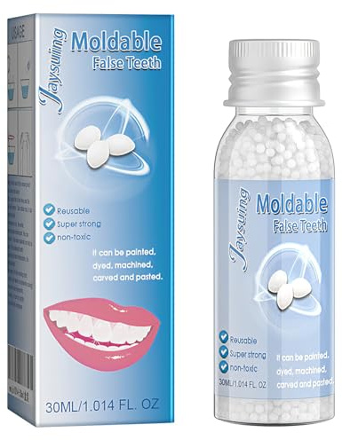 2 Cemento per Denti Provvisorio, Kit Riparazione Denti Fai da Te per Denti Finti e Otturazioni, Modellabile e Facile da Usare, Soluzione per Denti Mancanti o Rotti, 60ml Totali