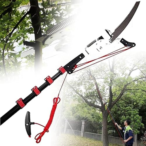 Extendable Pole Saw with Steel Blade for Tree Pruning and Garden Maintenance