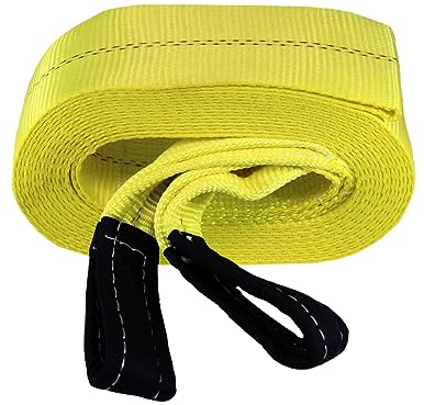 Grip 30 ft x 4 in Heavy Duty Tow Strap - Breaking Capacity: 20,000 lbs - Truck, ATV, Jeep, UTV, Tractor - Emergency, Towing, Offroad - Reinforced Looped Ends
