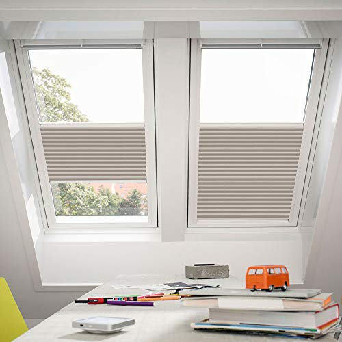 Orignal VELUX Plissee / Faltstore FHL P06 1259S / Bedienart : Manuell / Farbe : Uni Sand / Fenstergröße : P06 / Fenstertypen : GGU, GGL, GPU, GPL, GHU, GHL, GTU, GTL, GXU, GXL _16735