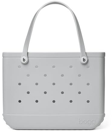 BOGG BAG Tragetasche für Strand, Pool, Boot, Sport – Allzweck-EVA – weiße Knöpfe, Grautöne, Original - Large, Original – Größe L