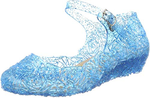GenialES Prinzessin Gelee Partei Absatz-Schuhe Sandalen für Kinder Glanz Prinzessin Weihnachten Verkleidung Karneval Party Halloween Fest, Blu, Gr.32(Herstellergröße 34)/Länge195