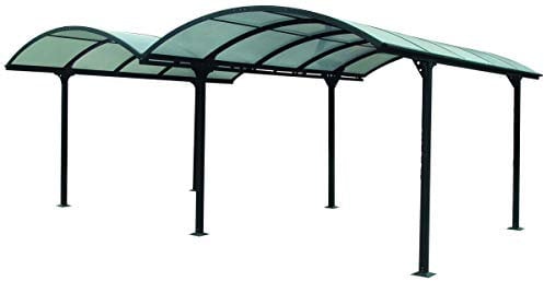 Carport - Carport Double Aluminium Toit 1/2 Rond Anthracite - 29.10 m²
