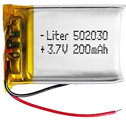 Batterie 502030 LiPo 3.7V 200mAh 0.74Wh 1S 5C Liter Energy Battery pour l'électronique Rechargeable Téléphone Portable Smartwatch GPS - Ne Convient Pas à la Radiocommande 32x20x5mm (200mAh|502030)