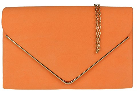 Girly Handbags Womens Faux Suede Envelope Clutch Bag Small