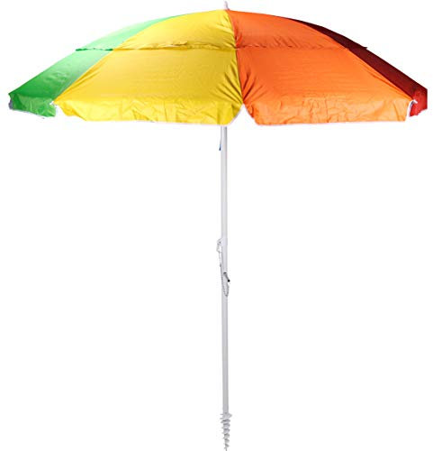 matrasa Sonnenschirm mit Schraubdorn - 200 cm Durchmesser UV50+ Strandschirm (Bunt)