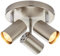 Arezzo Modern 3 Way Decorative Satin Nickel Finish GU10 LED Compatible Round Adjustable Dimmable Ceiling Spotlight