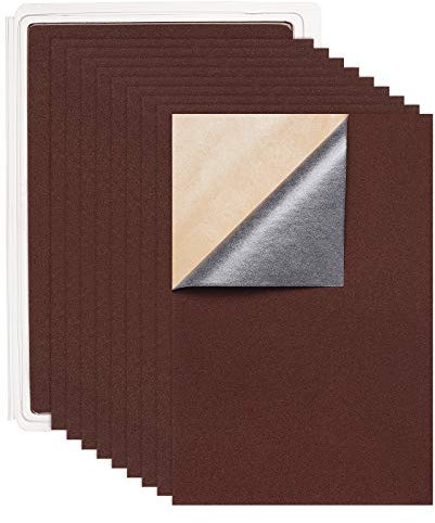 BENECREAT 20PCS Velvet (Brown) Stoff Klebrige Rückseite Klebefilz A4-Blatt (21 x 30 cm), selbstklebend, langlebig und wasserfest, vielseitig verwendbar, ideal für Kunst und Handwerk