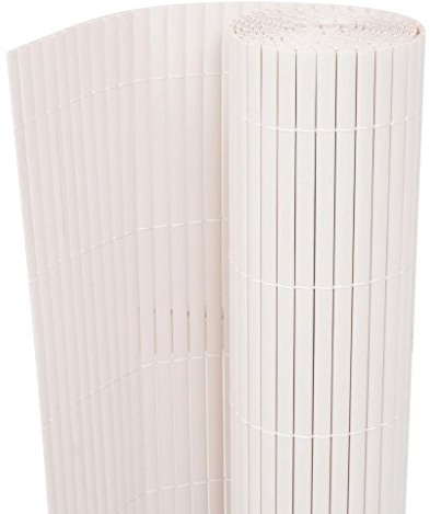 Tidyard Gartenzaun Sichtschutzmatte Doppelseitig PVC Sichtschutzzaun Garten Balkon & Terrasse Sichtschutz UV- und Witterungsbeständig 90 x 500 cm Weiß