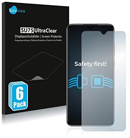 savvies Protector Pantalla para Xiaomi Mi 9 Lite (6 Unidades) Película Ultra Transparente