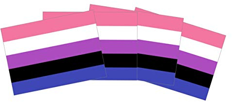 Genderfluid Sticker Paket (30, 50 oder 100 Stück) 7,4 x 5,2cm Aufkleber Pride Lgbt