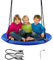 RELAX4LIFE Altalena da Giardino per Bambini, Altalena Rotonda a Nido per Esterno e Interno, Altezza Regolabile 100-160cm, per 2-3 Bambini, Carico massimo: 150kg (Blu)