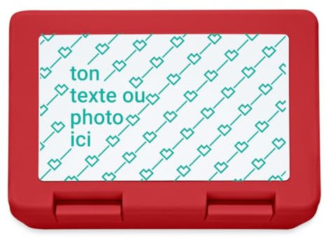 Spreadshirt Boîte À Repas Personnalisable Avec Photo Et Texte Motif Du Choix Boîte À Goûter, taille unique, rouge