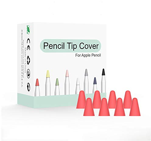 Q&A 8 Pack Tips Cover Compatible for Apple ipad Pencil 1st and 2nd Gen Silicone Nibs Caps (Red)