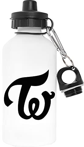 Capzy ZWEIMAL KPOP LOGO - WEISS Schadstofffrei Weiß Wasserflasche Aluminium Für Draußen Pollutant Free White Water Bottle Aluminium For Outdoors