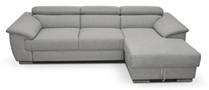 DOMO. collection Sofa David, Ecksofa mit Rückenfunktion, Eckcouch, Funtkionssofa in L-Form mit Federkern 272 x 166 x 78 cm (BxTxH) in grau
