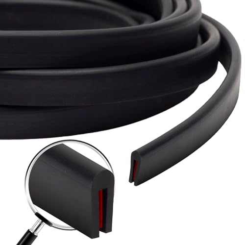 Perfil goma, perfil U goma, goma protectora bordes de 0.8mm a 1.5mm, material EPDM, adhesivo interno, negro, flexible ideal para proteger chapas metálicas, puertas y bordes de automóviles, 3 metros.